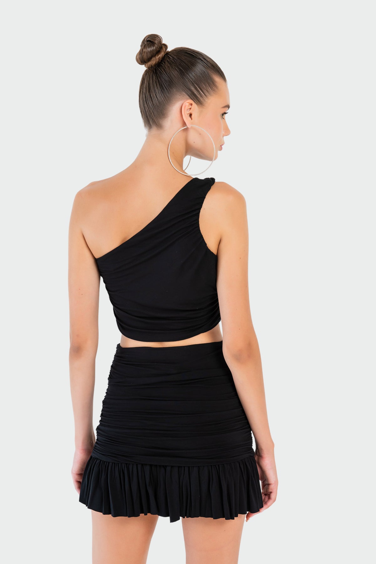 One-Shoulder Crop Top & Mini Skirt Set