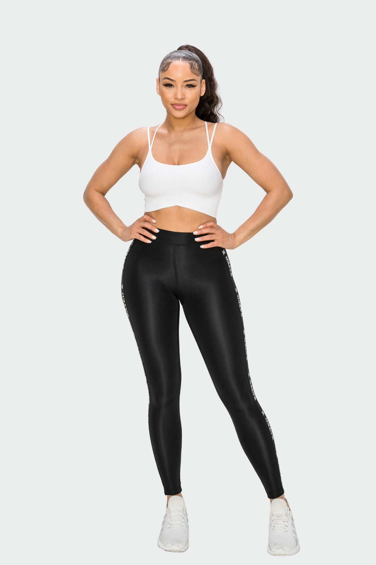 Text Stripe Leggings