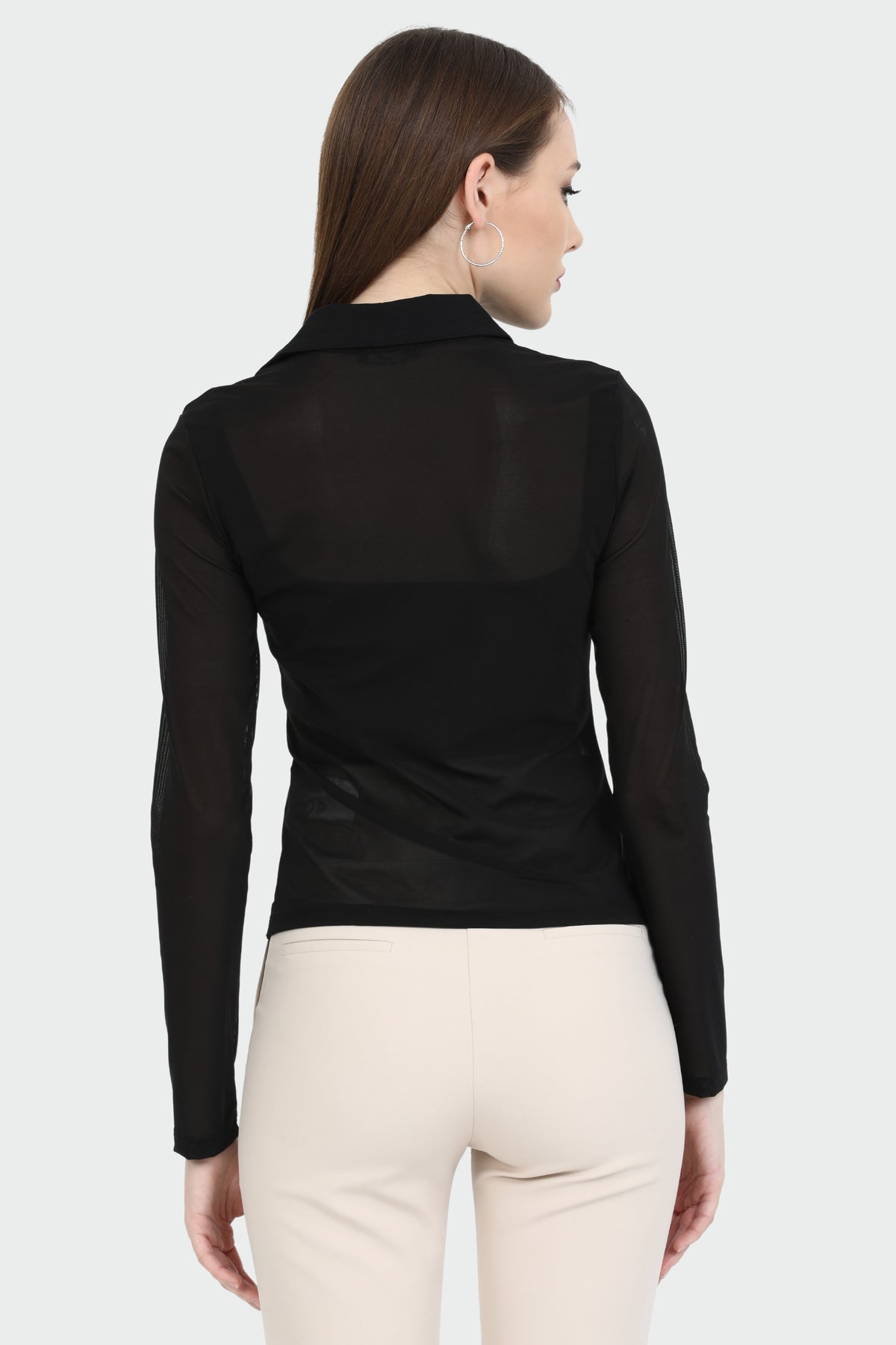Long Sleeve Sheer Black Shirt