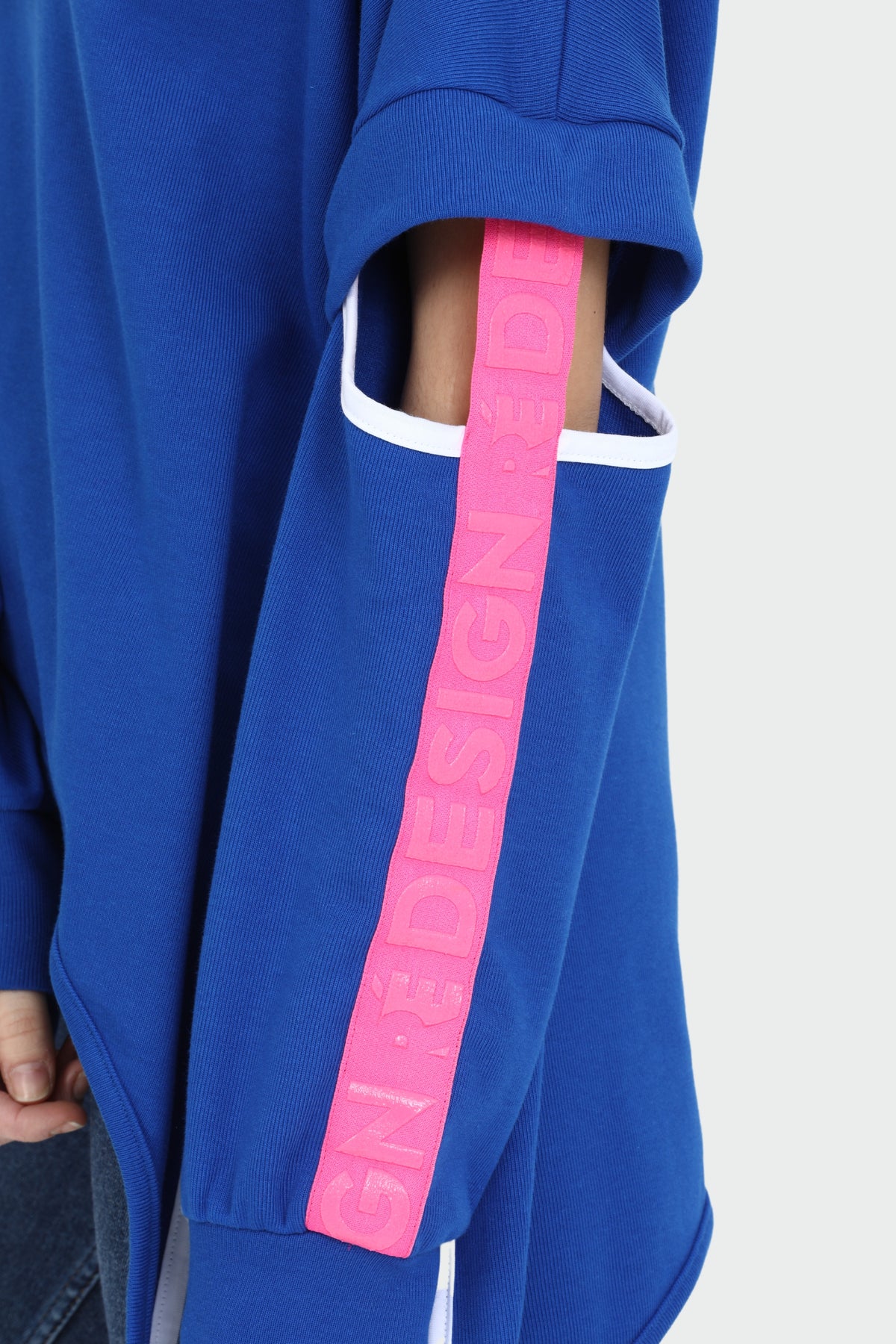 Neon Strip Asymmetric Blouse