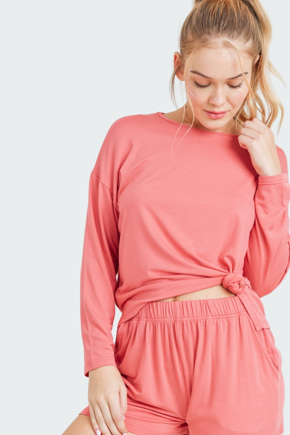 High Low Top with Shorts Lounge Set