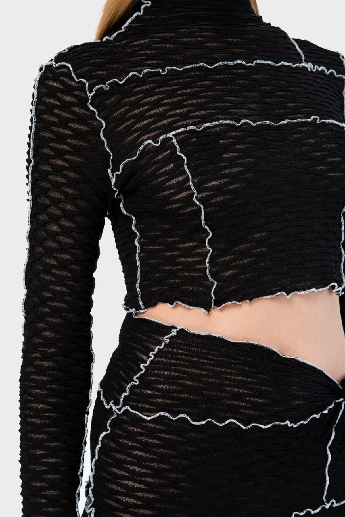 Lettuce-Trim Crop Top & Skirt Set