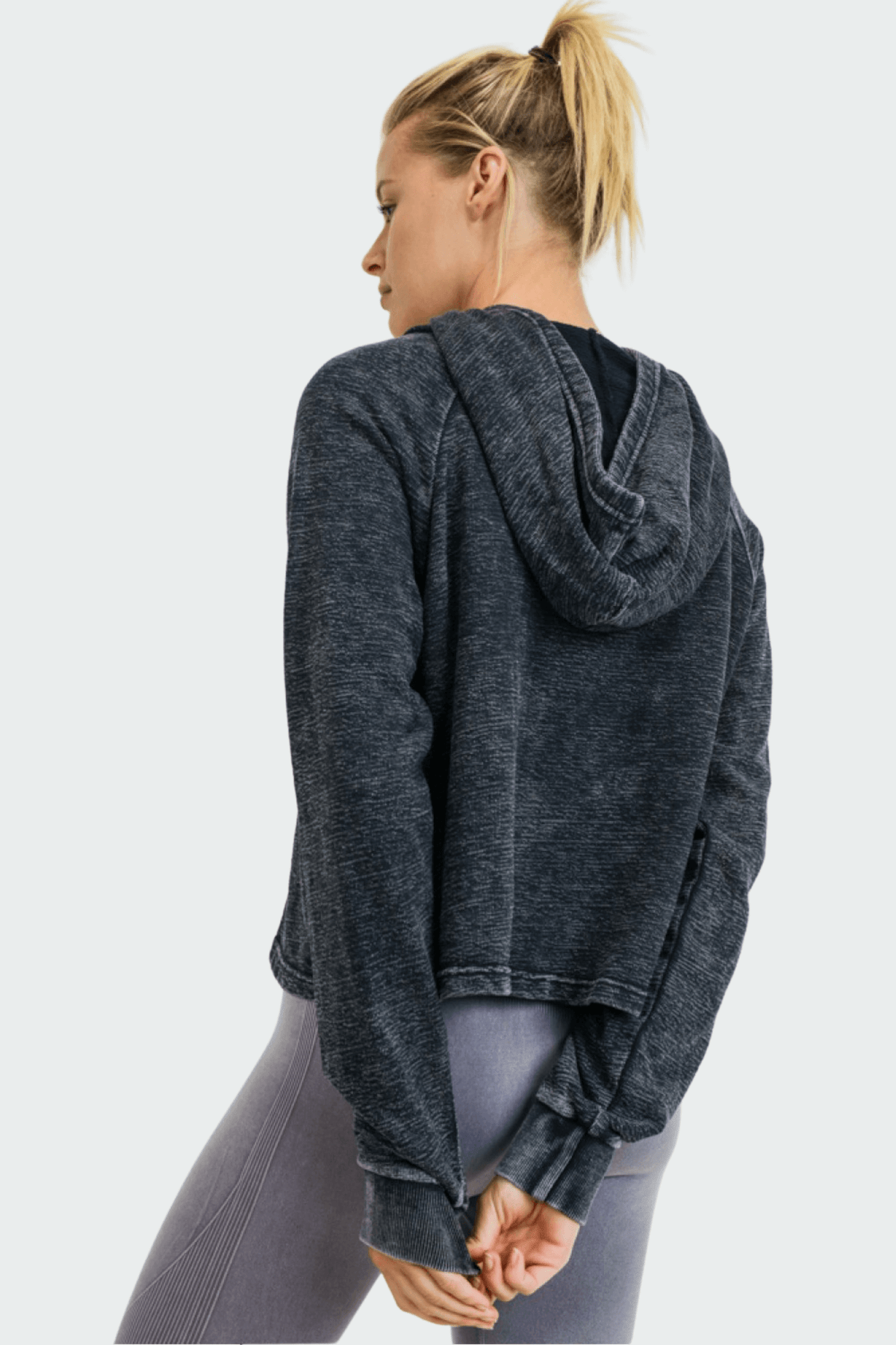 Mineral Wash Jacquard Hoodie Pullover