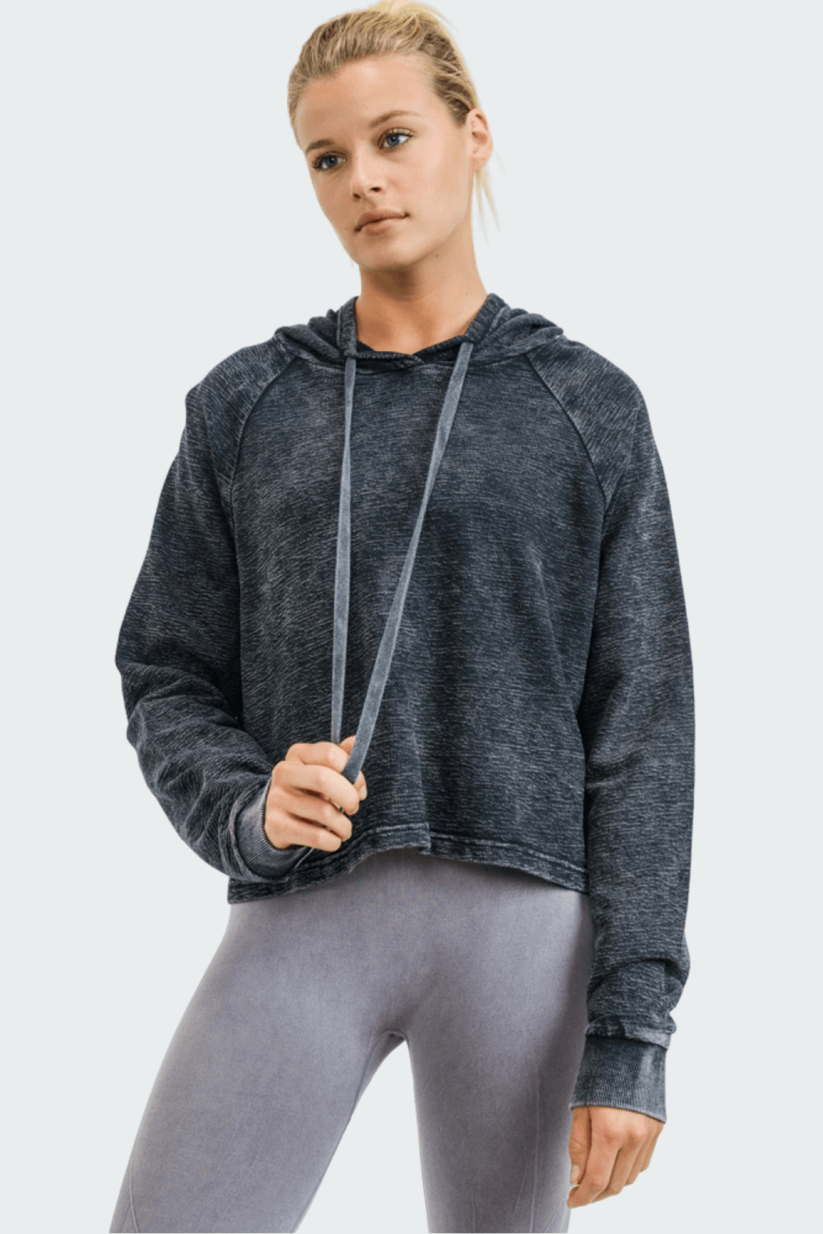 Mineral Wash Jacquard Hoodie Pullover