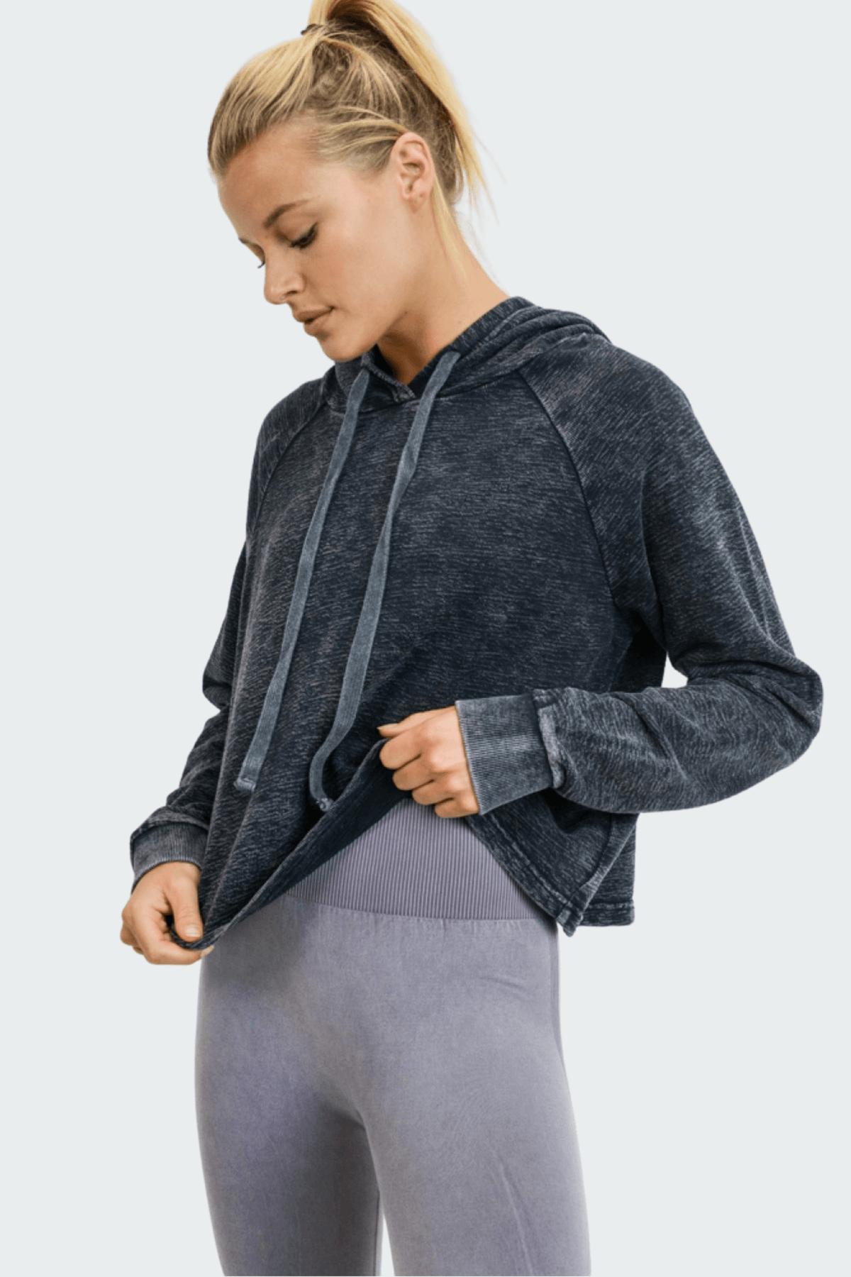Mineral Wash Jacquard Hoodie Pullover
