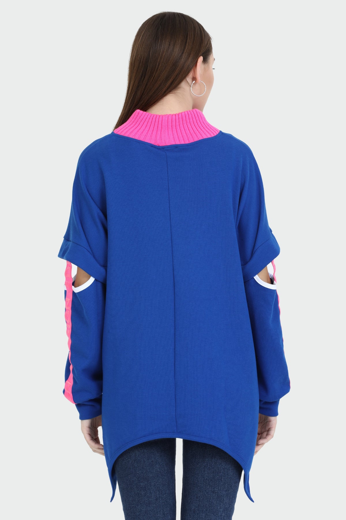 Neon Strip Asymmetric Blouse