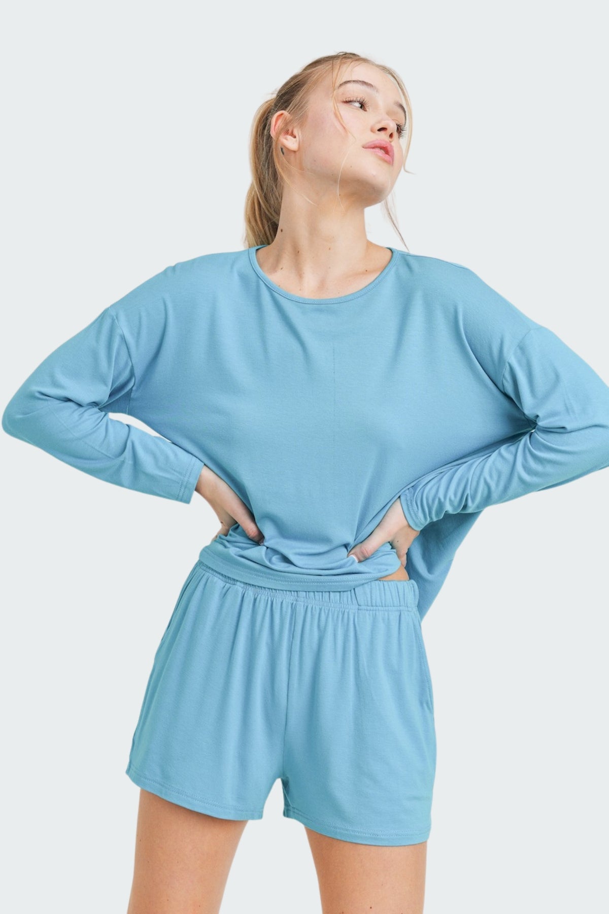 High Low Top with Shorts Lounge Set