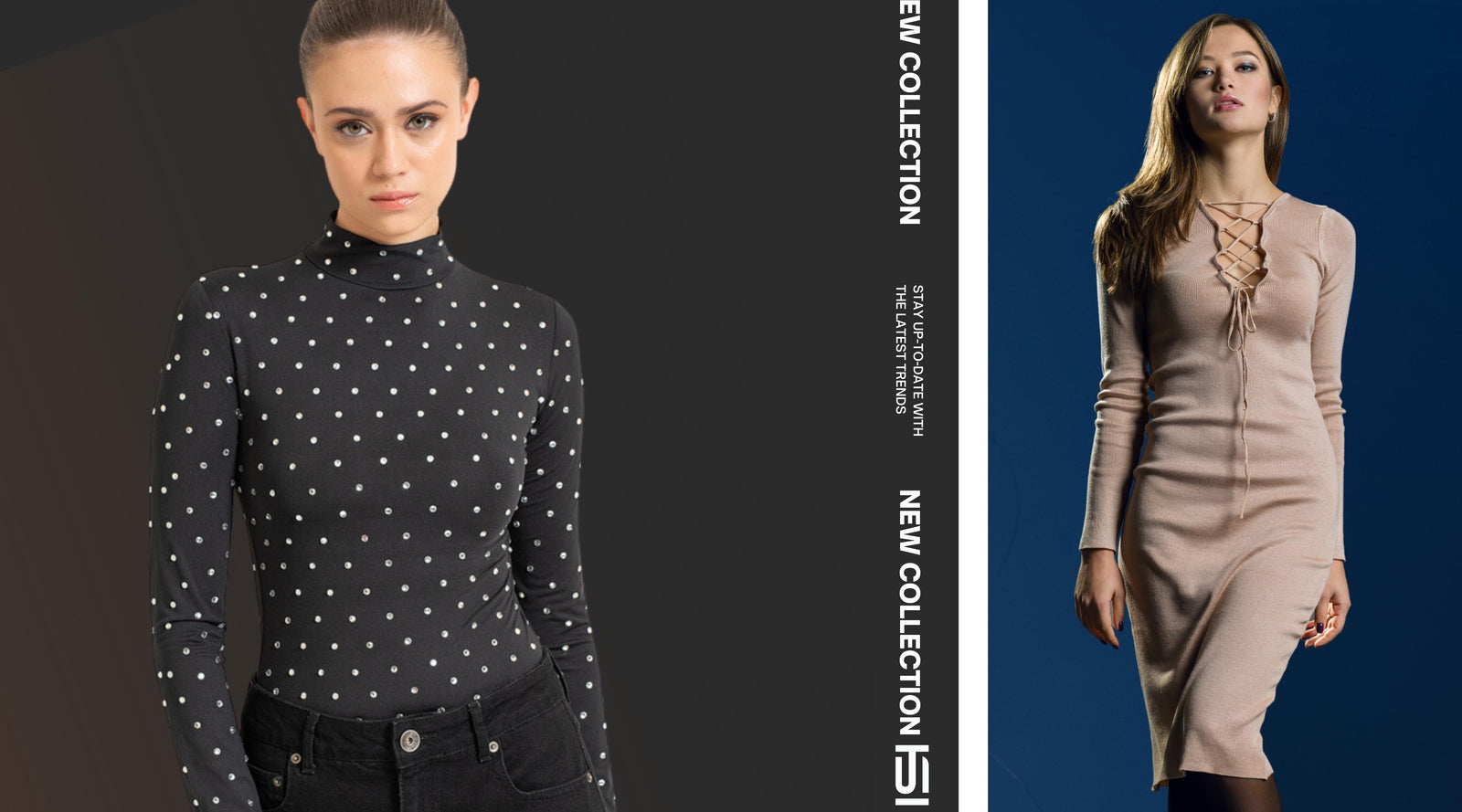 Black Mock Neck Embellished Top