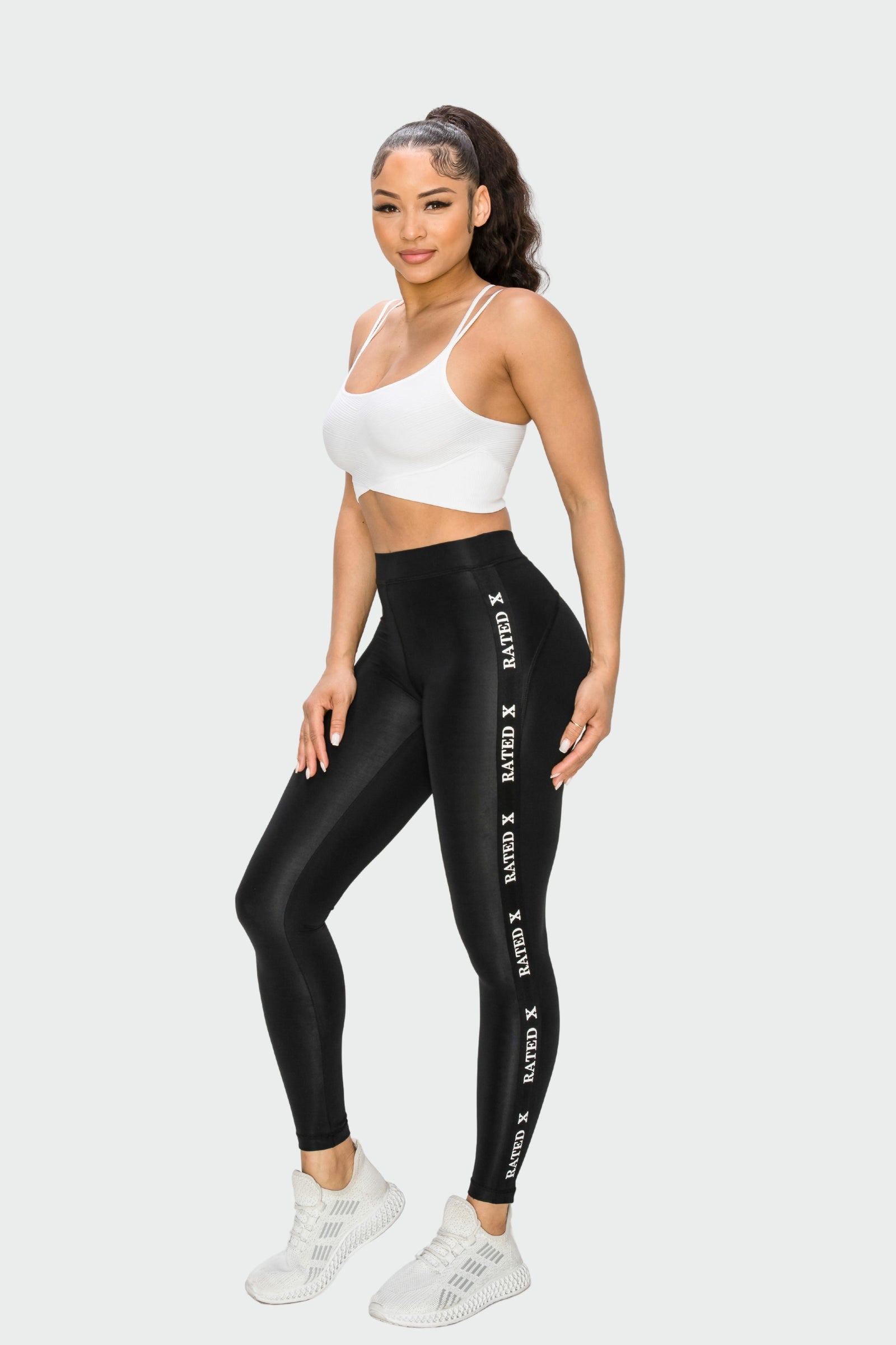 Text Stripe Leggings