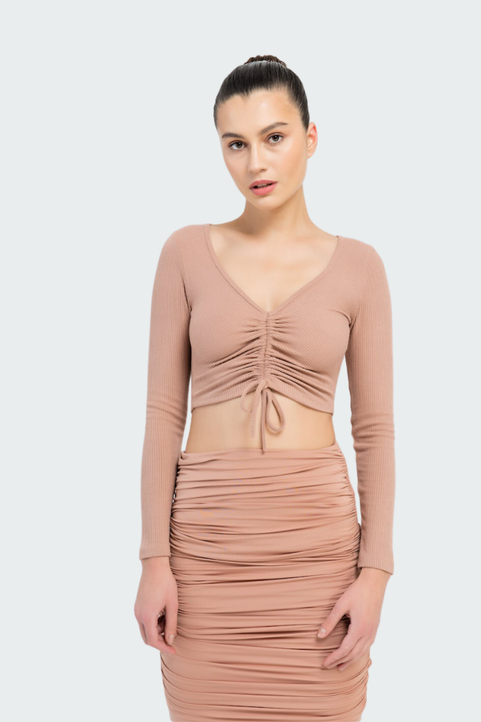 Ruched-Front Top