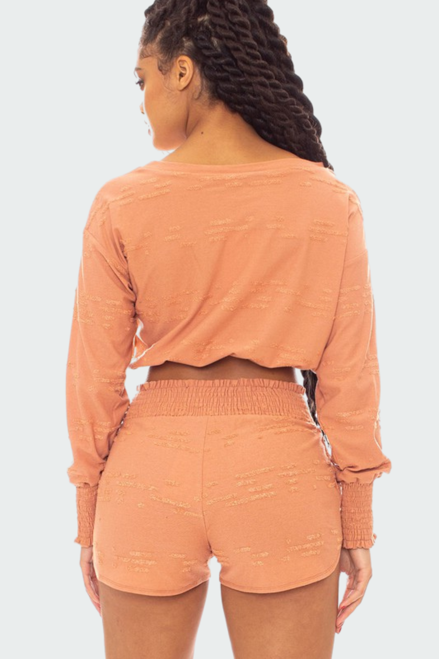 Distressed Crop Top Set