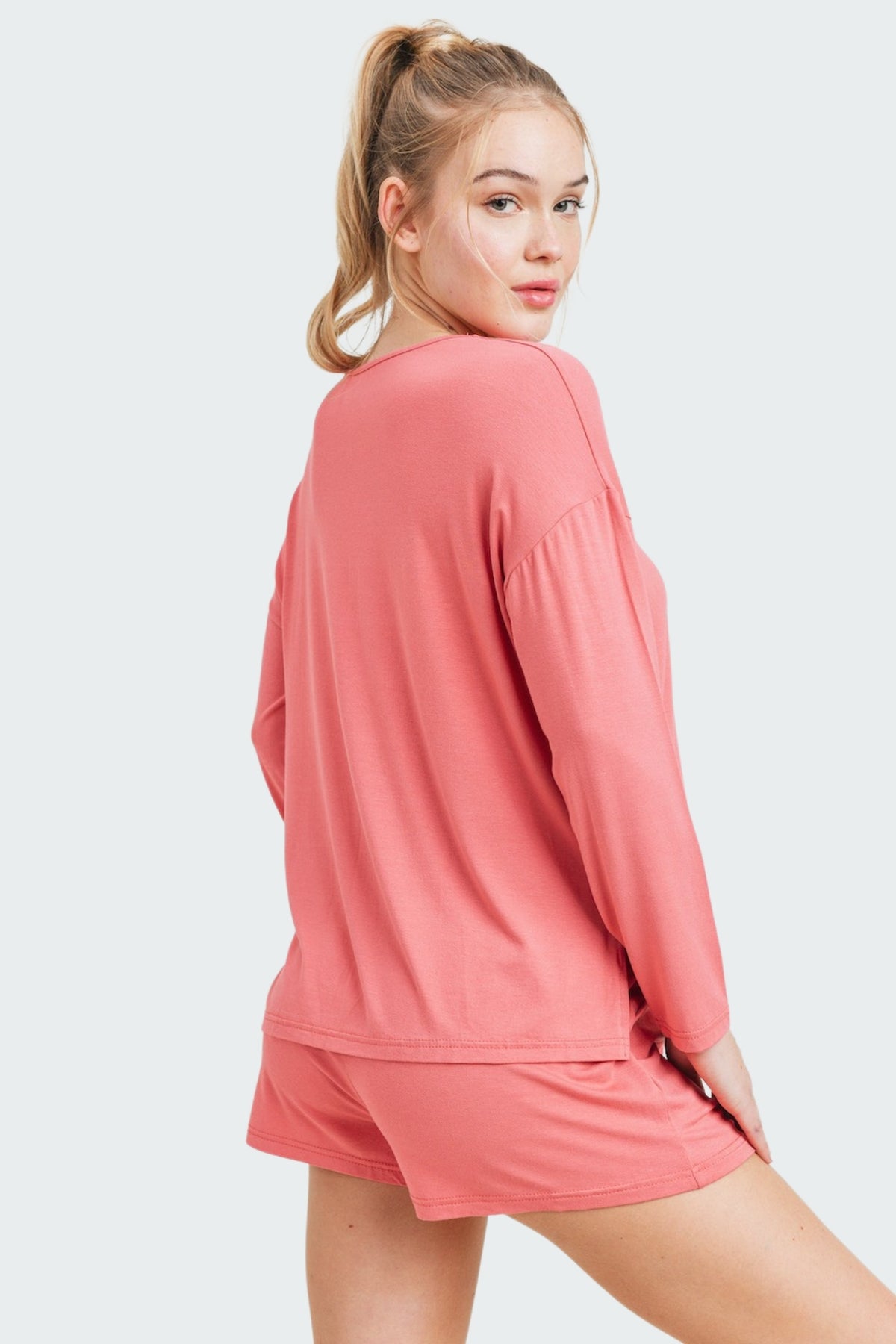 High Low Top with Shorts Lounge Set