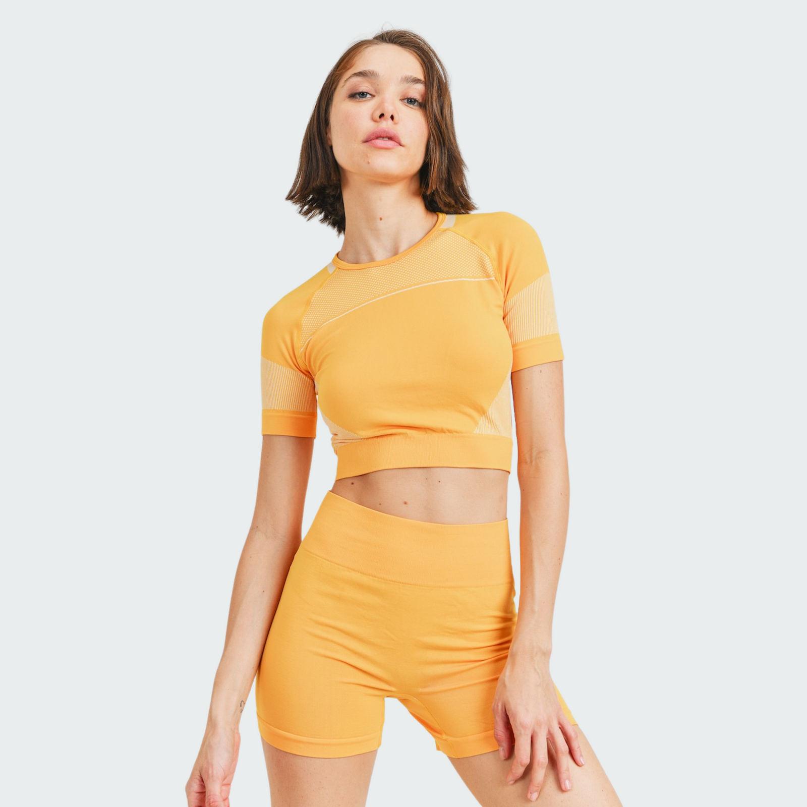 Ultra Seamless Crop T-Shirt and Biker Short Set